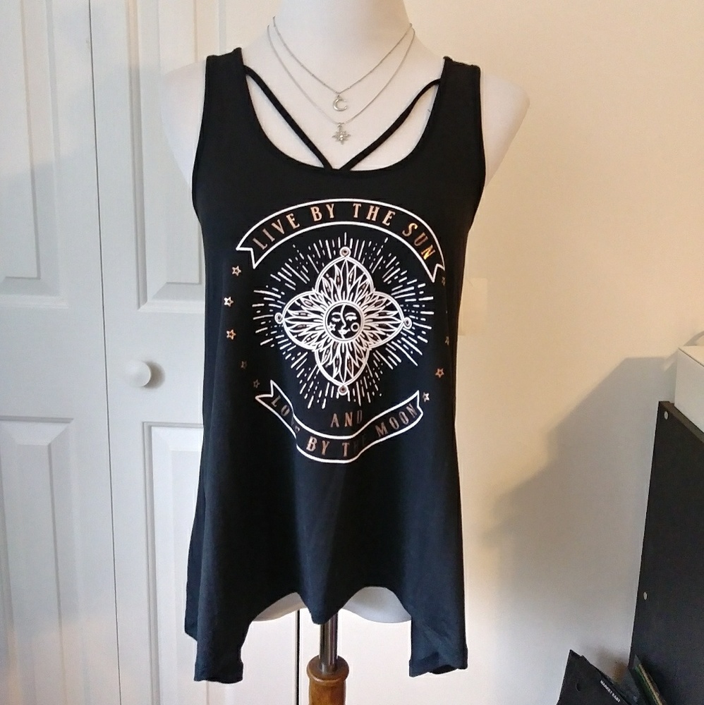 NWT "live by the sun love by the moon" boho tank